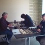 Russell Murray tries the Budapest Gambit against Stewart Booth, while Leigh Healey considers Nigel Barrow's original opening move.